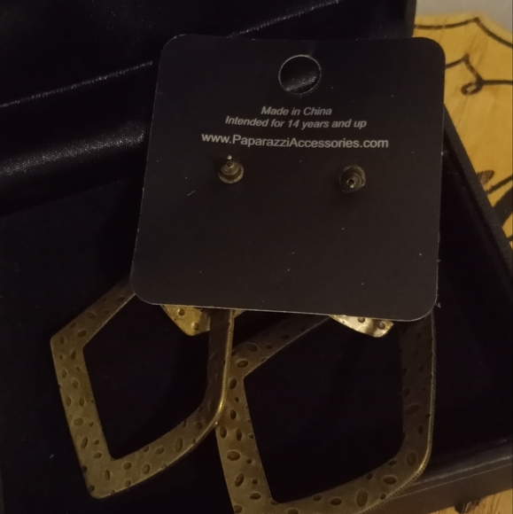 Scrap Yard "Geo Matrix" Brass Post Earrings ~ - Picture 3 of 6